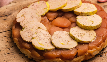 Tarte tatin au foie gras mi cuit